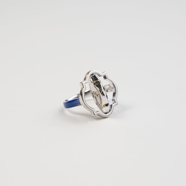 Boboli Reversible Ring 3 Diamonds White Gold,"Iam Beautiful",Blue