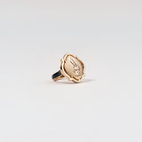 Boboli Reversible Ring 3 Diamonds Yellow Gold,"Iam Strong", Black