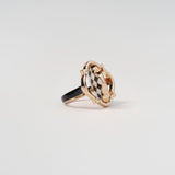 Boboli Reversible Ring 3 Diamonds Yellow Gold,"Iam Strong", Black