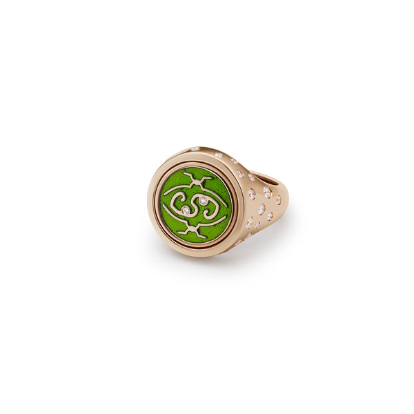MeOhMe! Half Pavé, Green Exceptional Ring